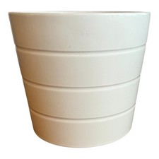 White Ribbed Ceramic Vase