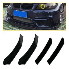 Universal Car Front Bumper Lip Splitter Fins Body Spoiler Canards Trim Black UK