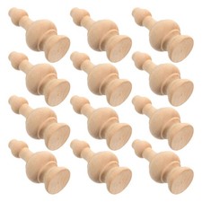 12 Pcs Carved Wooden Finials Unfinished Post Caps for Home Stair and Bed