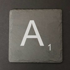 Scrabble tile Coasters, Wine, Beer and More! Custom Engraved Slate