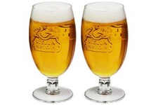 2x Stella Artois One Pint 20oz Beer Goblet Chalice Glass Embossed New CE M08
