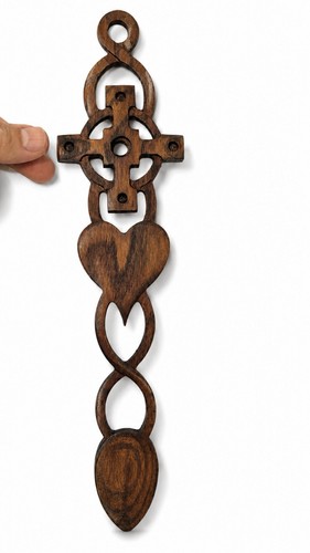 Carved wooden hearts celtic - carved, &