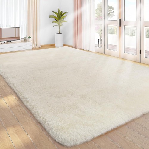 Fluffy rugs large shaggy rug - rugs,