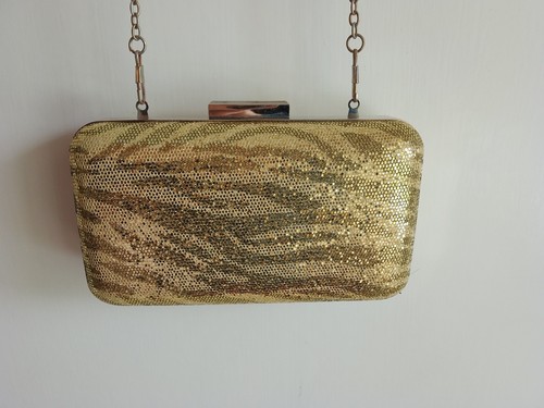 Gold clutch bag - with, removable