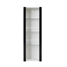Modern Tall Cabinet Bookcase for Living Room with RGB LED Lights 3 Glass Shelves