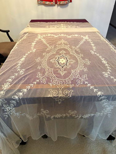 Antique french tambour lace - french,