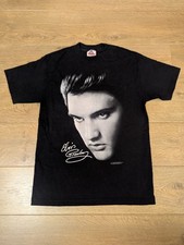 Elvis Presley 2001 Shirt Signature Graphic Print Medium Black