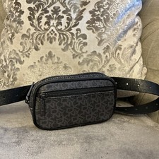 DKNY Grey Logo Print Sling /