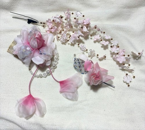 Vintage rose hair ornaments - 3,
