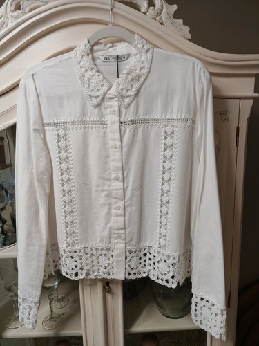 Zara white blouse jacket with - white,