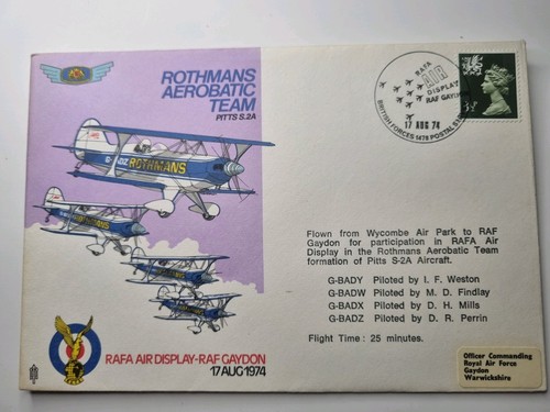 1974 flown cover rothmans - flown,