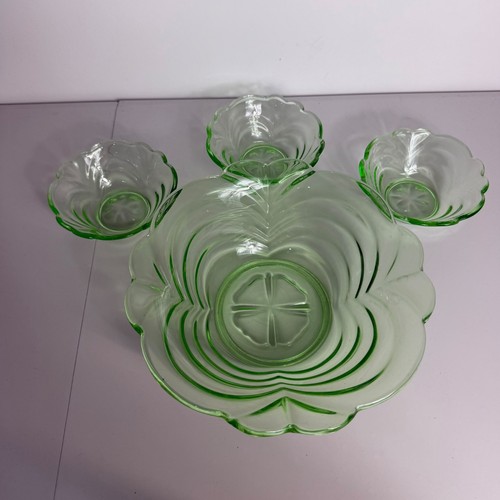 Vintage green glass dessert - vintage,
