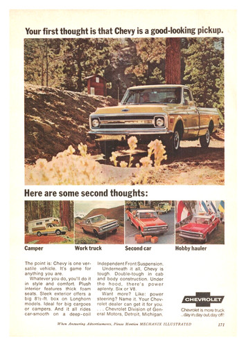Print 1969 chevrolet chevy - ad,