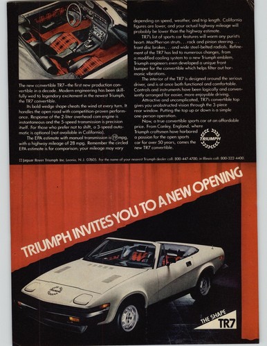 1979 silver triumph - triumph, tr7
