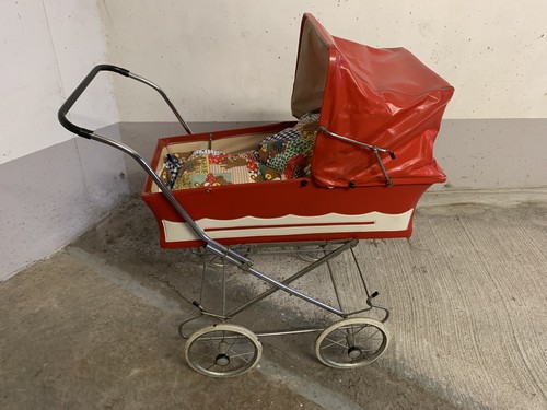 Dolls pram retro zekiwa red - dolls,