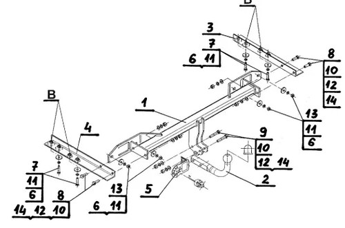 Swan neck tow bar - neck,