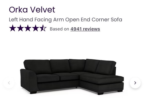 Dfs orka corner sofa black - dfs,
