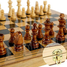 39CM Large Chess Wooden Set Folding Chessboard Pieces Wood Board Family Toys UK