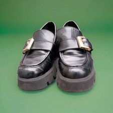 Zara Black Chunky Loafers Size