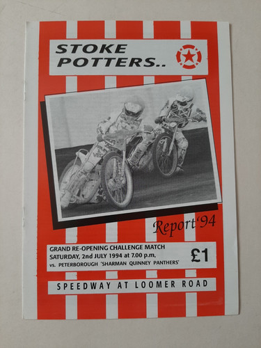 Speedway programme stoke - speedway,