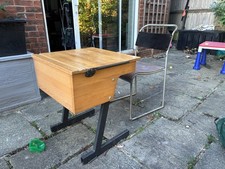 Kids School Desk and Chair Set Vintage Style