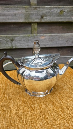 Silver teapot table lamp - silver,