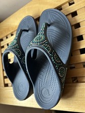 Crocs  Ladies Toe Post Sandals -  Size US W9 UK 7 Navy