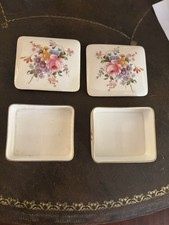 Pair Of Royal Crown Derby 'Derby Posies' Porcelain Trinket Boxes -  Vintage