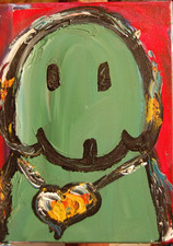 GREEN DOG  painting Abstract Modern Art  Contemporary  WALL DECOR Y7Er6F