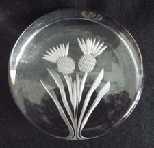 DARTINGTON THISTLE GLASS PAPERWEIGHT