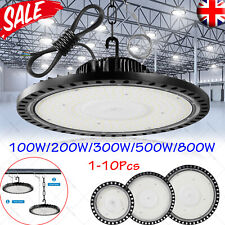 1-10x LED High Bay Light 100/200/300W/500W/800W Low Bay UFO Warehouse Industrial