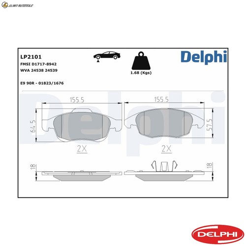 Brake pad set - set, disc