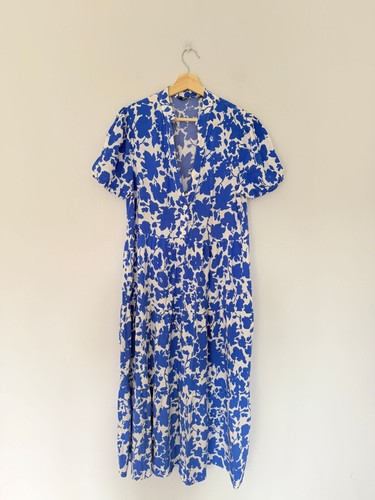 Zara dress womens blue white - zara, l