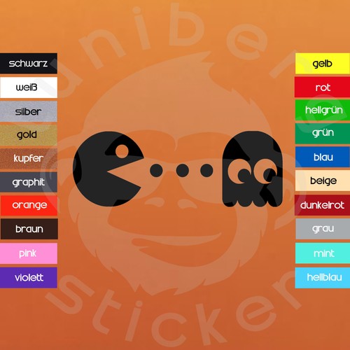 Sticker pacman x 9 cm - sticker,