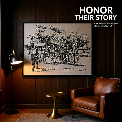 Lancaster bomber crew - bomber, canvas