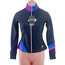 Thuono Rainbow 3 Figure Skating Jacket, Size Adult XS, Black Pegaso/Surf