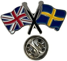 Union Jack & Sweden Pin Badge