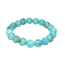 Real Blue Turquoise CalmingStone Bracelet Round Beads Gemstone Healing Stone 8mm
