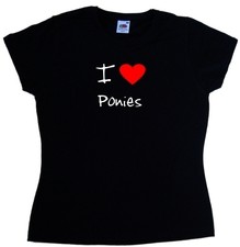 I Love Heart Ponies Ladies T-Shirt