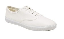 Dek Mens White Canvas Pumps Shoes Plimsolls Plimsol Retro Trainers Lace Up Size