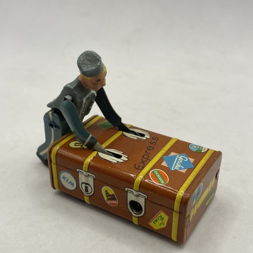 Gescha blue suitcase - suitcase, tin