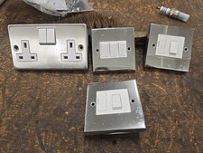 Chrome Electrical Wall Sockets and switches (4 Total)