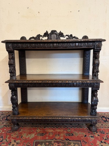 Quality antique carved oak - carved,