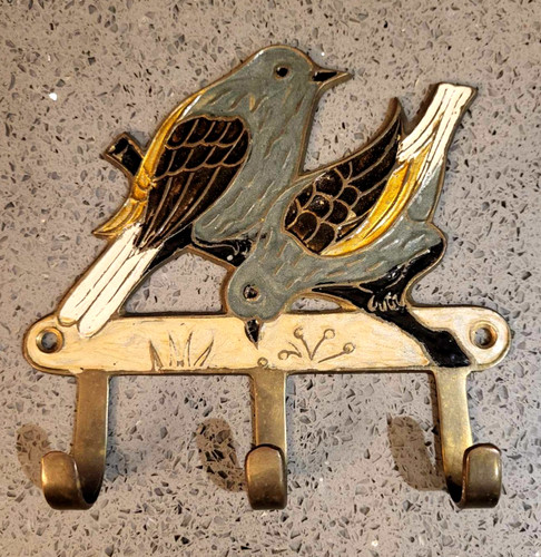 Vintage solid brass enamel - brass,
