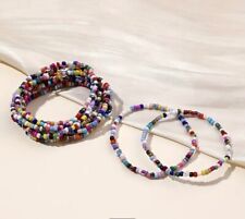 Ladies Bohemian Boho Beaded Bracelet Layering Stacking Set x 5 Summer