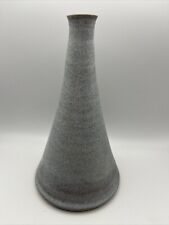 Studio Pottery Vase-Conical Shape-Blue Glaze-18 cm High-Decorative Ornament