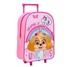 Girls PAW Patrol Skye  Unicorn Wheeled Trolley Bag 42cm Pink Travel Backpack 3+