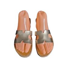 Moroccan leather sandals handmade size UK7 ( 41) GOLD new Boho