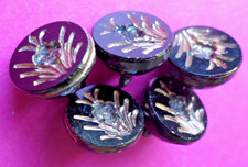 Set of 5 Antique black glass