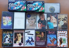 Vintage Music Cassette Tapes, 80`s, 90`s & 2 packs Blank Cassette Tapes